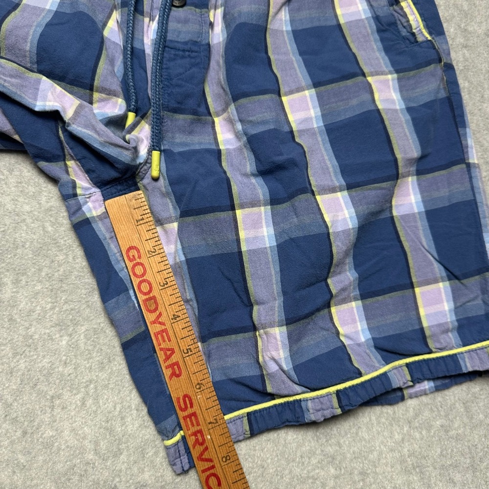 Psycho Bunny Mens Blue Plaid Shorts Size Medium Cotton - Picture 5 of 7